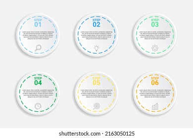 circle shape infographic design with dotted line for business steps. eps - 10