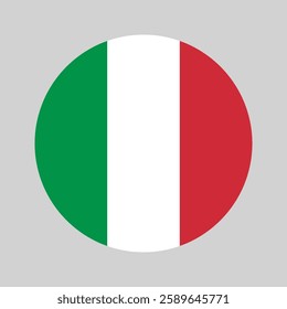 Circle Shape Italy Flag - Green White Red