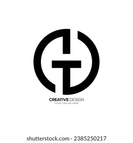 Rundschreiben c t d runder Stil moderne Monogramm kreative Formen Logo