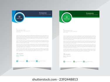 circle shape letterhead design for business, round letter head design templates. a4 letterhead template - vector eps 10.