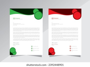 circle shape letterhead design for business, round letter head design templates. a4 letterhead template - vector eps 10.