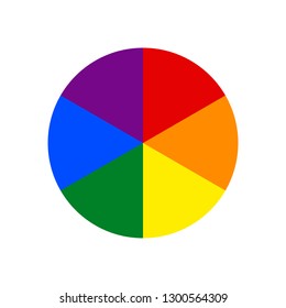 Circle shape LGBT rainbow pride flag symbol. The sign created for popularizing and support the LGBT community in social media. The design graphic element is saved as a vector illustration EPS file