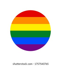 Circle shape LGBT rainbow pride flag symbol. The sign created for popularizing and support the LGBT community in social media. Design graphic element is saved as a vector illustration in EPS file