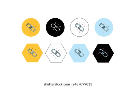 circle shape Link icon vector illustration for use.