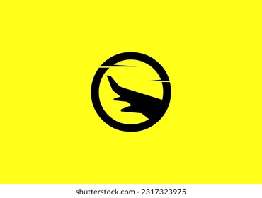circle shape logo with the airplane symbol for tour and travel
