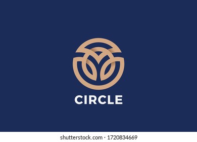 Circle shape Logo design abstract Linear Outline Luxury style