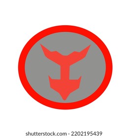 ilustración del logotipo de forma circular en color gris y rojo