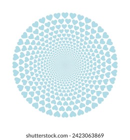 Circle Shape Made Of Blue Hearts Vector Illustration