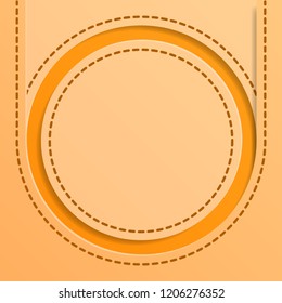 Circle shape made from cardboard, with thread. Papercut style, eps 10