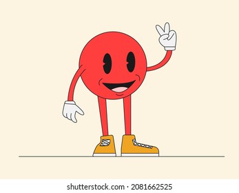 circle shape mascot illustration design