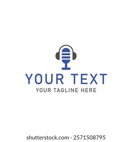 Circle shape with music microphone logo design for your business