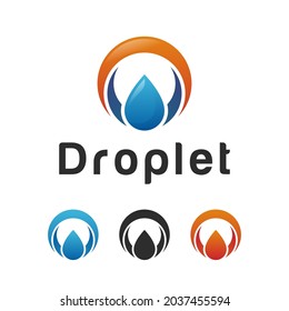 circle shape with oil gas logo, nature water drop, droplet logo design