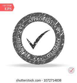 Circle shape OK button for vote, decision, web. Symbol of correct, check, approved Vector illustration eps