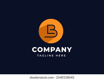 Forma de círculo en el concepto de diseño de logotipo monograma letra B. Línea inicial de letra B con diseño de logotipo de forma de círculo. Símbolo de forma de círculo para la identidad empresarial Corporativa. Ilustración del logotipo del Vector del alfabeto