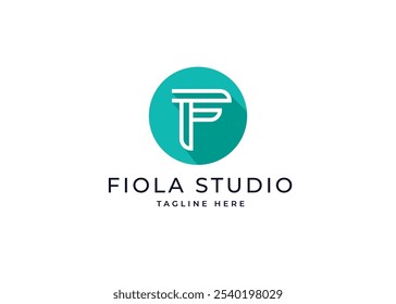 Forma de círculo en el concepto de diseño de logotipo monograma letra F. Letra inicial F mínima con diseño de logotipo de forma de círculo. Símbolo de forma de círculo para la identidad empresarial Corporativa. Ilustración del logotipo del Vector del alfabeto