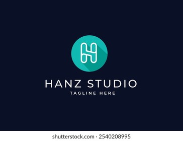 Circle Shape on Letter H Monogram Logo Design Concept. Initial Letter H Minimal with Circle Shape Logo Design. Circle Shape Symbol for Corporate Business Identity. Alphabet Vector Logo Illustration