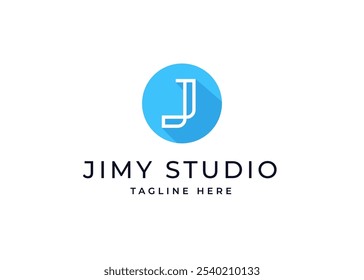 Forma de círculo en la letra J Monograma Logo Design Concept. Letra inicial J con diseño de logotipo de forma de círculo. Símbolo de forma de círculo para la identidad empresarial Corporativa. Ilustración del logotipo del Vector del alfabeto