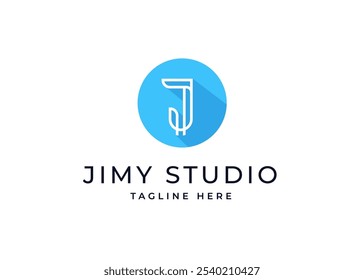 Circle Shape on Letter J Monogram Logo Design Concept. Initial Letter J with Circle Shape Logo Design. Circle Shape Symbol for Corporate Business Identity. Alphabet Vector Logo Illustration