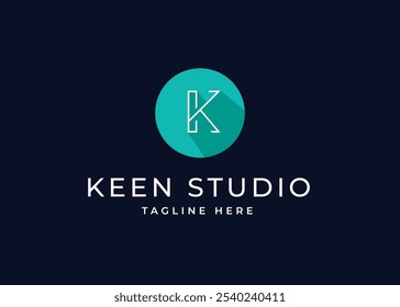 Kreisform auf Buchstabe K Monogramm Logo Design Konzept. Einfacher Anfangsbuchstabe K mit kreisförmigem Logo-Design. Kreissymbol für Unternehmensidentität. Alphabet-Vektorgrafik mit Logo