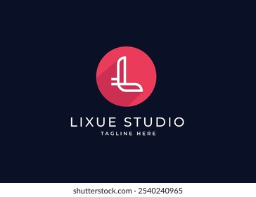 Forma do círculo na letra L Monograma Logo Design Concept. Letra inicial simples L com design de logotipo de forma de círculo. Símbolo de Forma de Círculo para Identidade Comercial Corporativa. Ilustração de logotipo de vetor de alfabeto