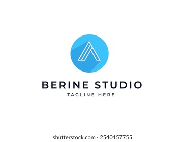 Forma de círculo en letra Un concepto de diseño de logotipo de monograma. Letra inicial Una línea con diseño de logotipo de forma de círculo. Símbolo de forma de círculo para la identidad empresarial Corporativa. Ilustración del logotipo del Vector del alfabeto