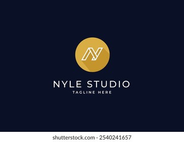 Circle Shape on Letter N Monogram Logo Design Concept. Initial Letter N with Circle Shape Logo Design. Circle Shape Symbol for Corporate Business Identity. Alphabet Vector Logo Illustration