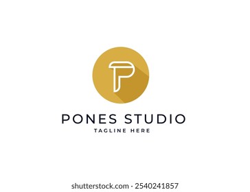 Circle Shape on Letter P Monogram Logo Design Concept. Initial Letter P with Circle Shape Logo Design. Circle Shape Symbol for Corporate Business Identity. Alphabet Vector Logo Illustration