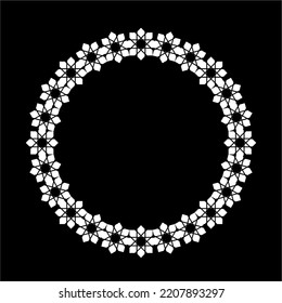 Circle Shape Ornamental Motive Pattern. Decoration for Interior, Exterior, Carpet, Textile, Garment, Cloth, Silk, Tile, Plastic, Paper, Wrapping, Wallpaper, Pillow, Sofa, Background, Ect. Vector 