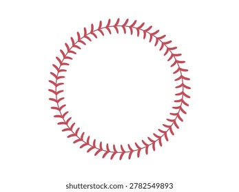 Circle shape outlined with softball-style stitching.