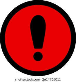 Circle Shape Red and White Caution Warning
