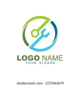 Circle shape with repair vector symbol,service and maintenance business