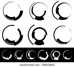 Circle shape set. Futuristic or generic design elements.