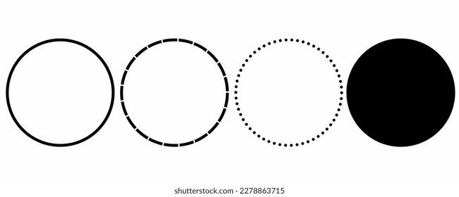 circle shape set isolated on white background