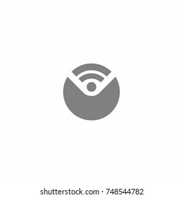 Circle Shape with Signal Logo and People Icon Vector