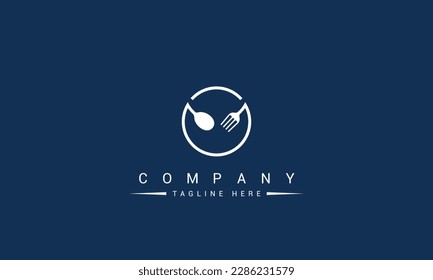 circle shape spoon and fork logo design element