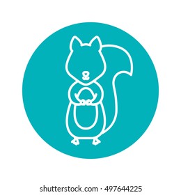 Circle shape with squirrel wild animal