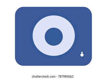 A circle shape of stop icon with black and white color.