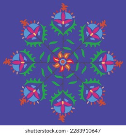 Patrón de circulo suzani - objeto de arte tradicional en Uzbekistán. Patrones digitales para textiles y tejidos. Cultura de Uzbekistán. 	
