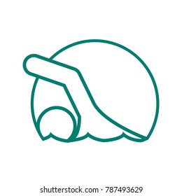 Circle Shape Swimming Sport Figure Outline Symbol Vector Illustration
