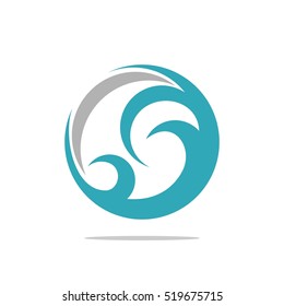 Circle Shape Swirl Teal Wave  Illustration Design. Vector EPS 10.