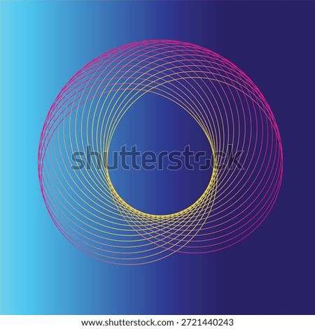 Circle Shape Transform Effect Blue Background Vector