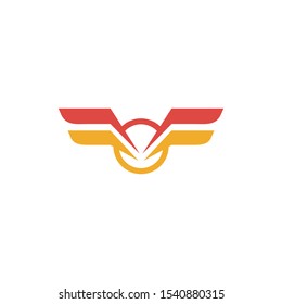 circle shape with wings vector, good for aviation company logo