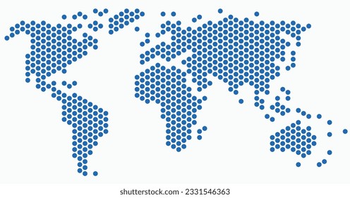 Circle form form world map on white hintergrund. Vektorgrafik.