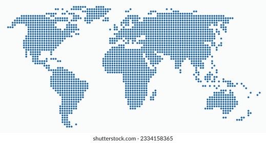 Circle form form world map on white hintergrund. Vektorgrafik.