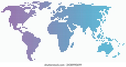 Mapa del mundo en forma de círculo sobre fondo blanco. Ilustración vectorial.