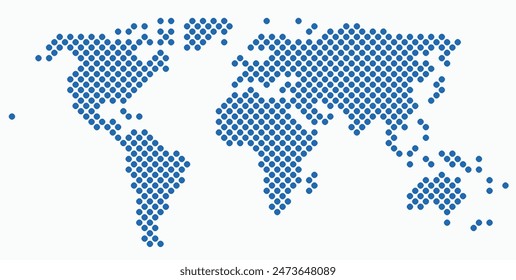 Circle shape world map on white background. Vector illustration.