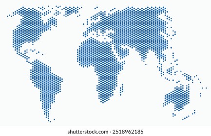 Circle shape world map on white background. Vector illustration.