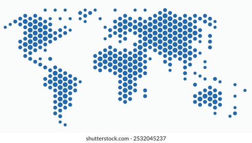 Circle shape world map on white background. Vector illustration.