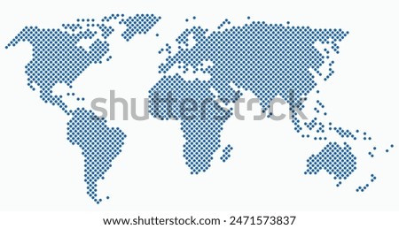 Circle shape world map on white background. Vector illustration.