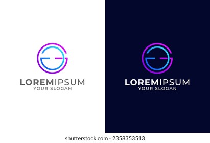 Diseño del logotipo GG en forma de círculo